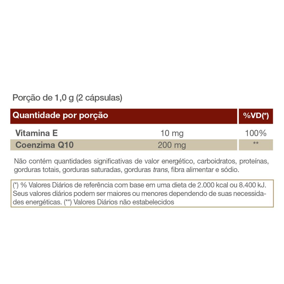 Coenzima Q10 - 60 capsulas (200mg p/ porção) - Vitafor