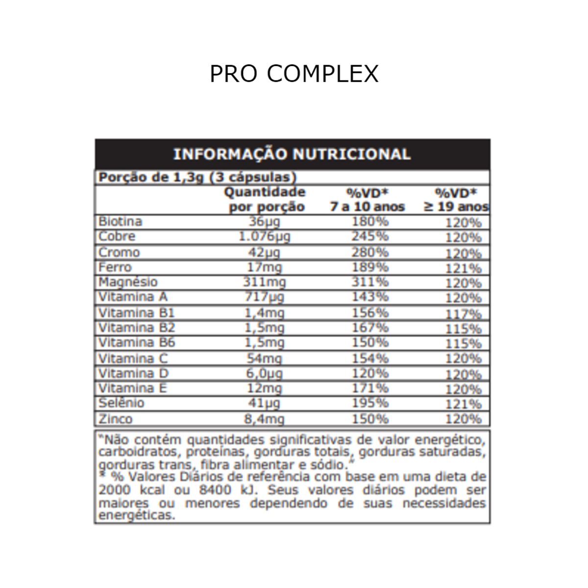Pro Complex Vitaminas e Minerais 60 Capsulas - Probiótica