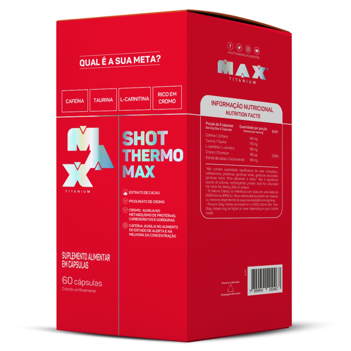 Shot Thermo Max 60 Cáps - Max Titanium