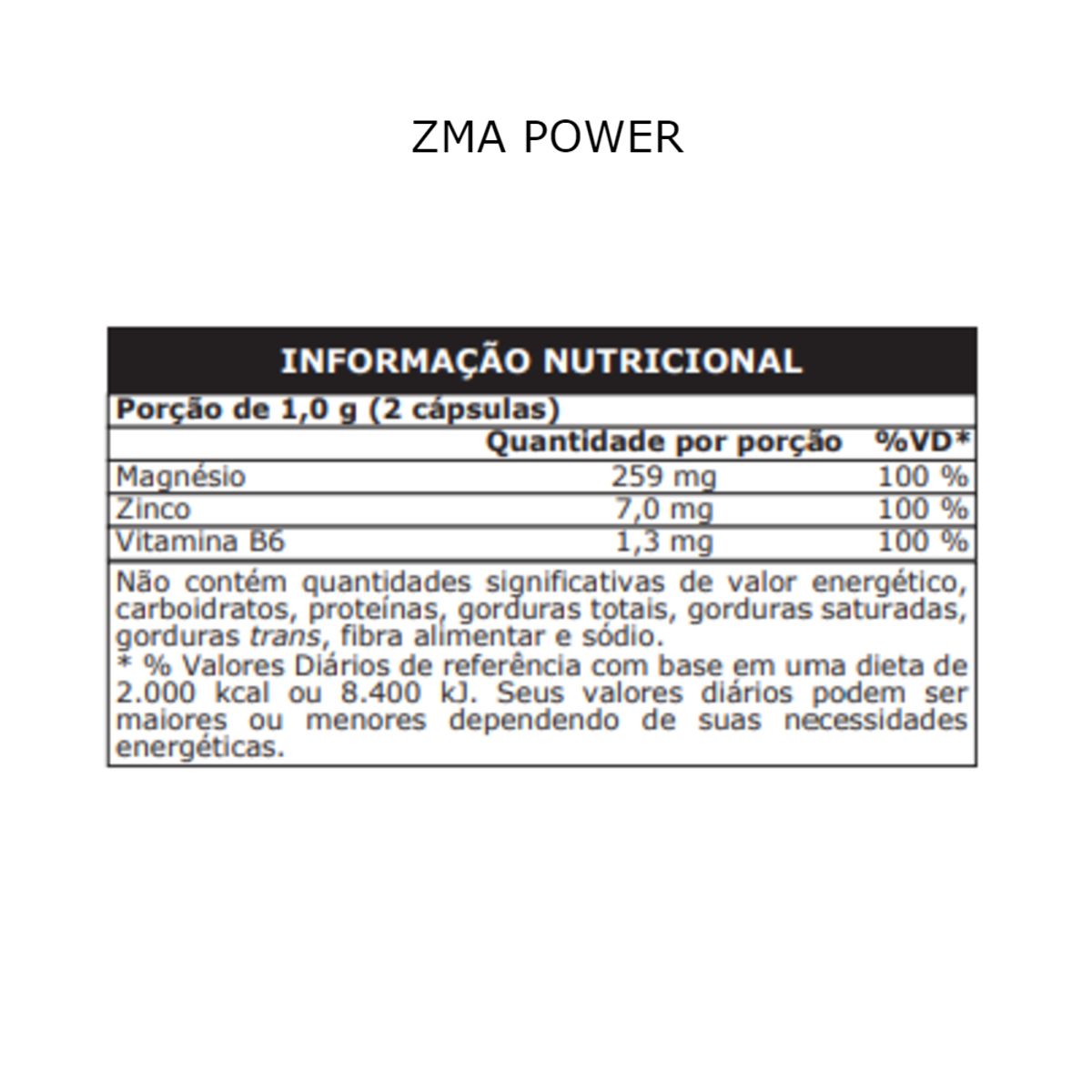 Zma Power Magnésio Zinco Vitamina B6 - Probiótica