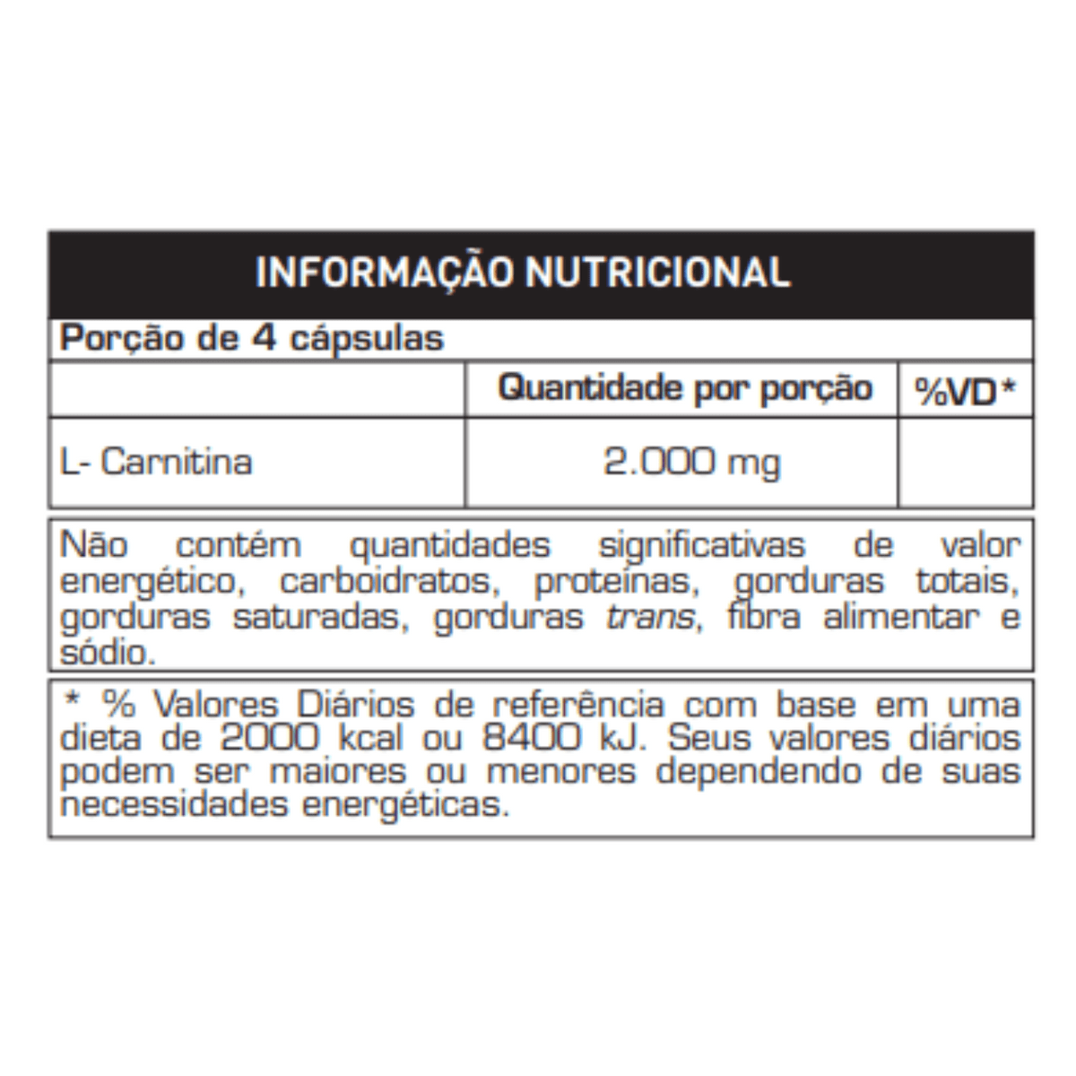 L-Carnitina 2000mg (dose) 60 Caps - Max Titanium