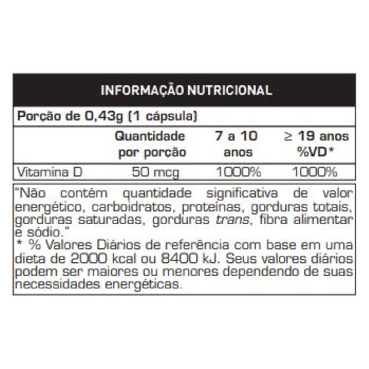 Vitamina D3 2.000 UI - 60 Caps - Max Titanium